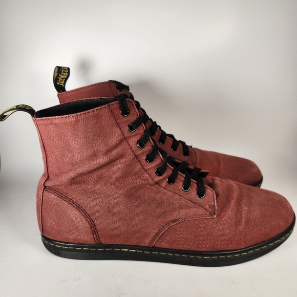DR MARTENS Men’s Alfie Boot 13 EU 47 Red Canvas Air Wair High Top Shoe - Picture 2 of 9